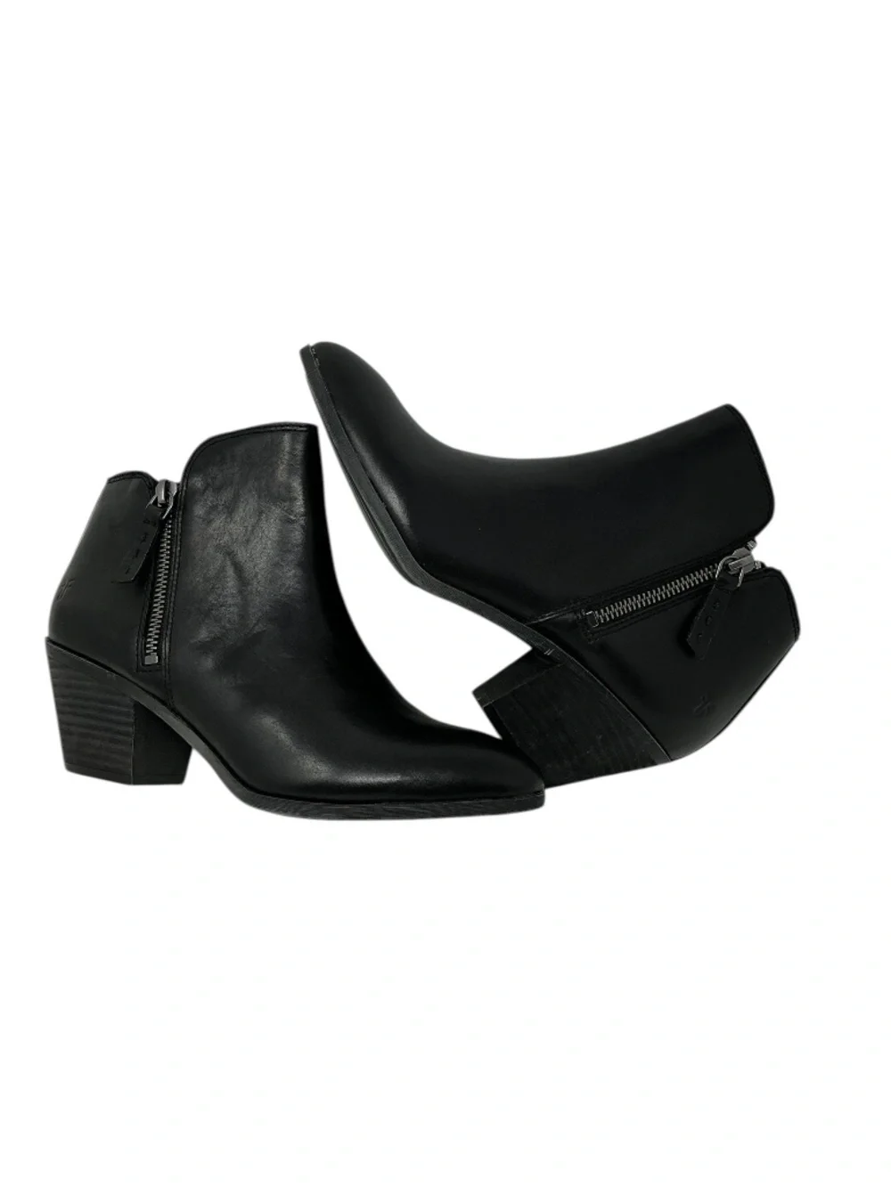 Frye Judith Double Zip Black Booties